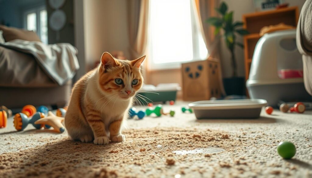 Katzen pinkelt in Wohnung