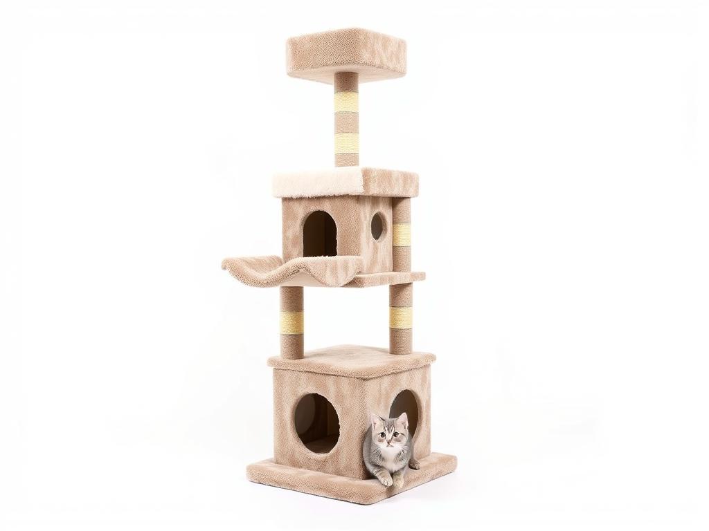 MSmask Katzenkratzbaum mit Kippschutz und weichem Plüsch MSmask Katzenkratzbaum mit Kippschutz und weichem Plüsch