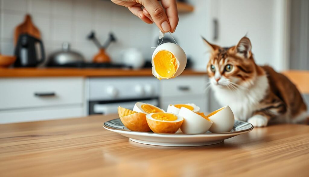 sicheres Füttern von gekochten Eiern für Katzen