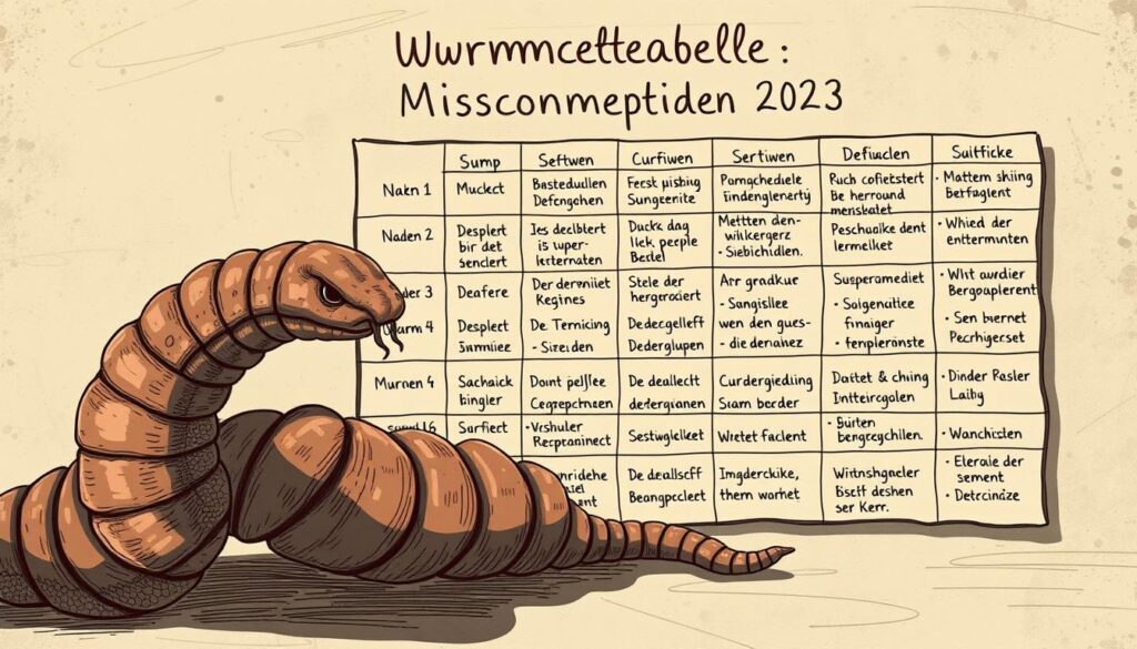 Wurmtabelle Missverständnisse