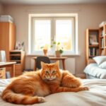 Monteurzimmer mit Katze