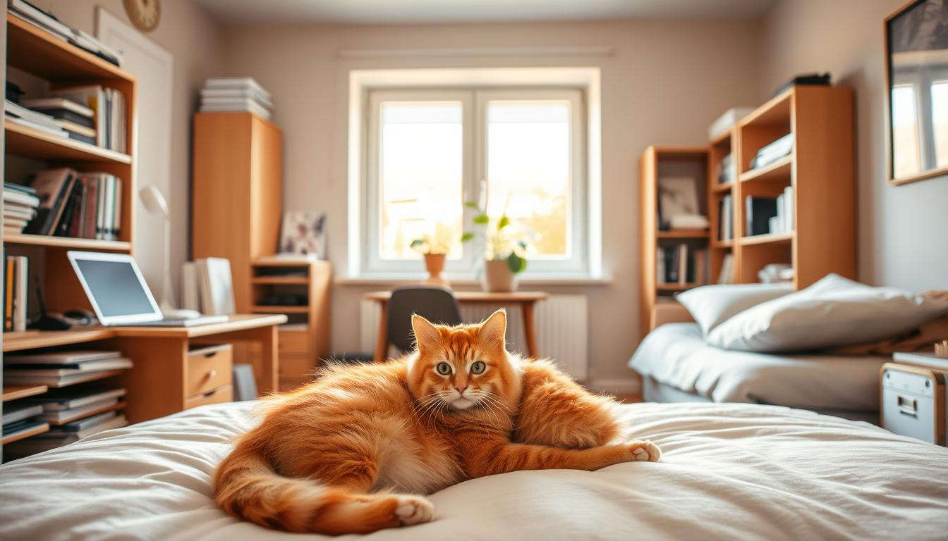 Monteurzimmer mit Katze